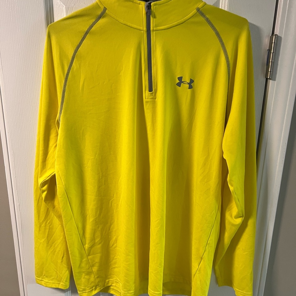 Under Amour Men's Bright Yellow Performance Long Sleeve Pullover